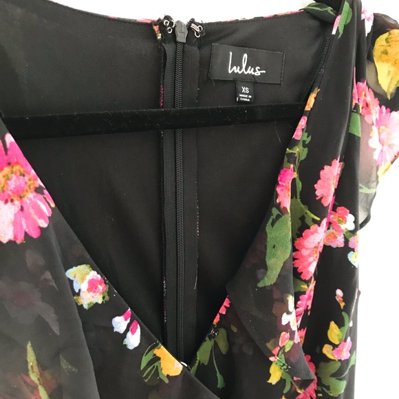 Black floral flowy jumpsuit - Picture 2 of 2